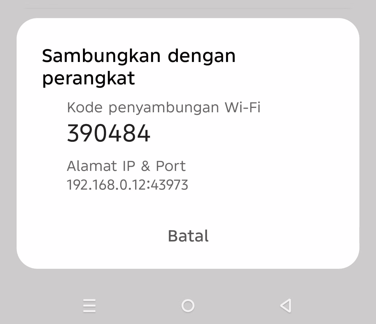 alamat ip, port, dan password