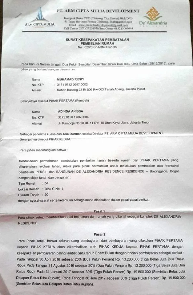 Surat perjanjian pengembalian