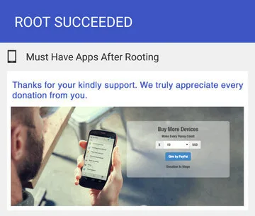 Kingo root rooting success