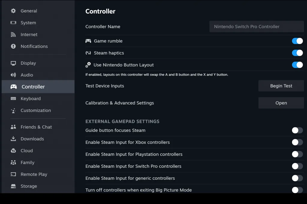 setiting controller pada steam yang tidak perlu 8bitdo
